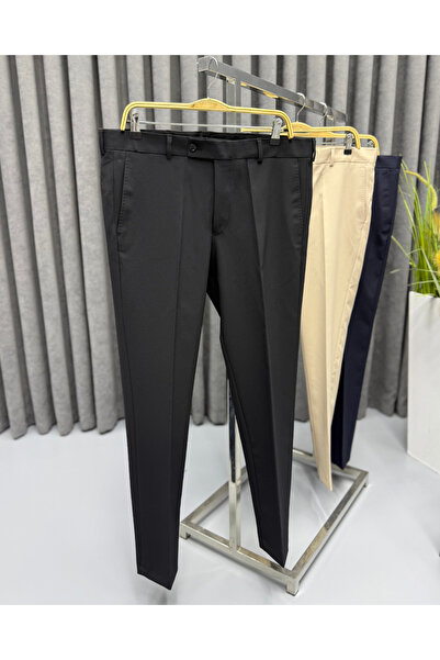 Avni Ceylan Men's Elite Line Plain Classic Fabric Trousers