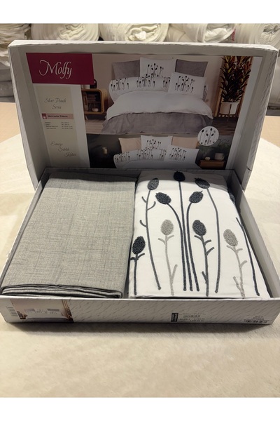 akbulut Molfy Silver Punch Serisi Çift Kişilik Nevresim Takımı –Çizgili Dokum...