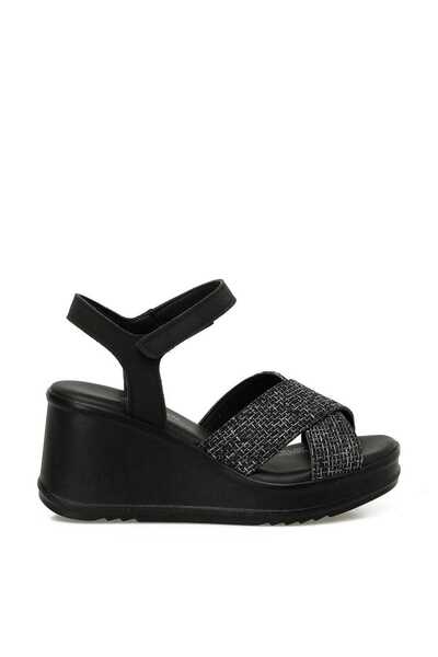 ŞAWURO Black Women's Wedge Heels