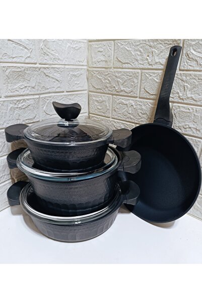 asc.home Granite Cast Iron Cookware Set. (7 Pieces, 5 mm Thick)