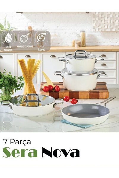 asc.home Ceramic Coated Cookware Set (7 Pieces 4 mm)