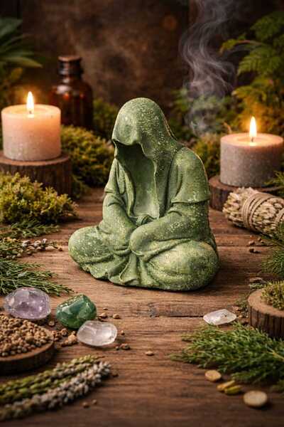 Turnberry Vintage Meditasyon Buddah Heykeli Mini Buda El Yapımı,El Boyama Taş...