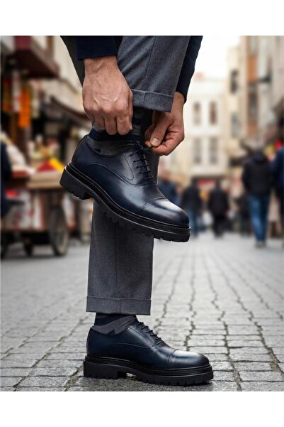 İBAY NAVY BLUE CEO HAKİKİ DERİ ERKEK GÜNLÜK AYAKKABI