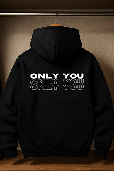 VANTINA سويت شيرت للجنسين من Only You Back مطبوع بغطاء رأس