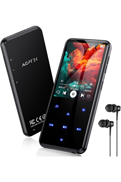 AGPTEK 64 GB MP3 Çalar, Bluetooth 5.3, HiFi Ses, FM Radyo, 2,4 inç Ekran