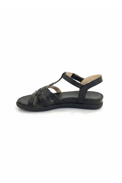 Forelli Lupin-G 22309 Black Leather Comfort Women's Sandals