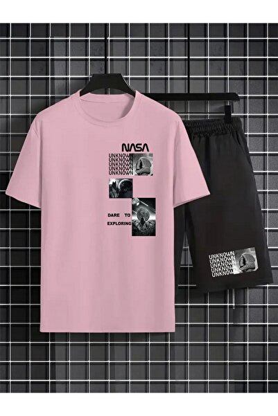 x-compass life Unisex Sort Thort Suit Cotton Nasa Image Printed for Men