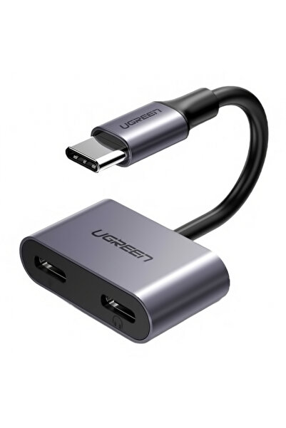 Ugreen Adaptor Audio USB-C - USB-C / USB-C CM232, Gri