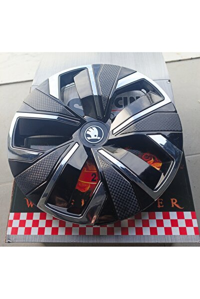 Universal Skoda Octavia/Fabia/Superb Uyumlu 15 inç Krom Çıtalı Jant Kapağı 4'...