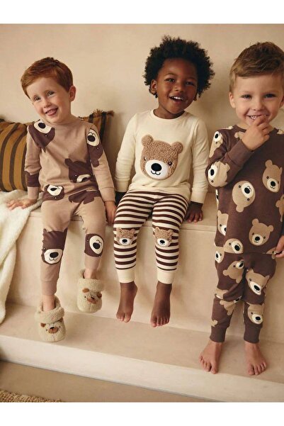 FURKYY Boy's Cotton 3-Piece Pajama Set