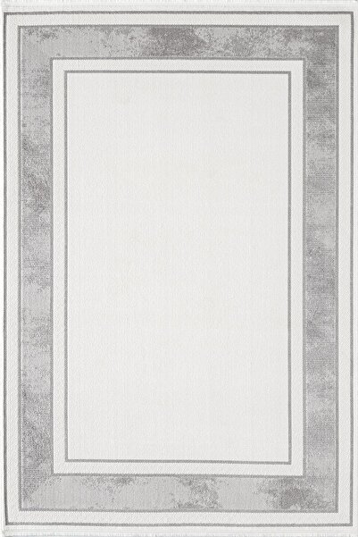 Karmen Halı Leon LN005G Krem Gri Halı Klasik Desen Pamuk Taban Akrilik Tozuaz...