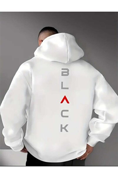 DİVİN Men's Printed Hooded Sweatshirt Oversize Cut 2Ply Cotton Fabric