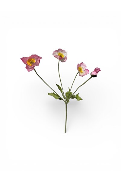 ŞA-DAL STORE Yapay Çiçek 4lü Gelincik Dalı 60 cm Pembe