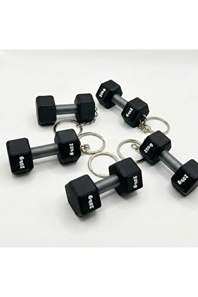 Atatuğ Hediyelik 20kg Hex Dumbbell Design Fitness Keychain - Gift for Athlete...