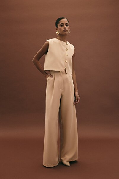 Sateen Lucy Pants - Beige