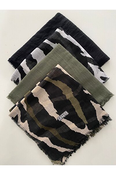 Eyfel 4 Mixed Patterned Cheesecloth Writing