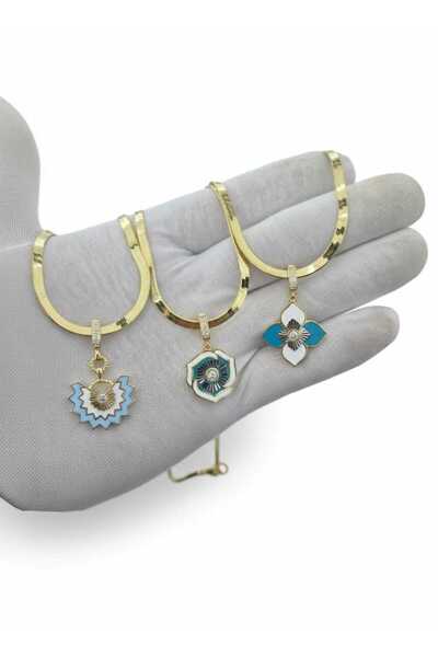 Papatya Silver 925 Ayar Lilyum İtalyan Yassı Zincir Özel Tasarım Kolye.rose.g...