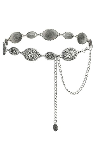 Generic Silver Cone Chain Belt for Women - Classic Adjustable Boho Waist Chain