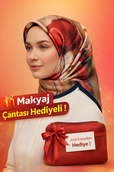 Picasso Silk-Look Navy Blue - Emerald - Red Crystal Scarf – Twill Stylish Des...