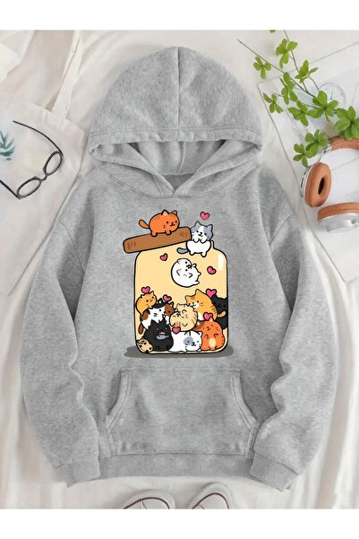 ALEYZA MODA Unisex animal print Oversized Hooded sweatshirt