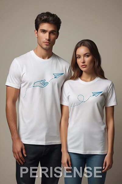 PERISENSE Sevgili Kombini Couple Creative 9990 Special Design 2-Piece T-Shirt...