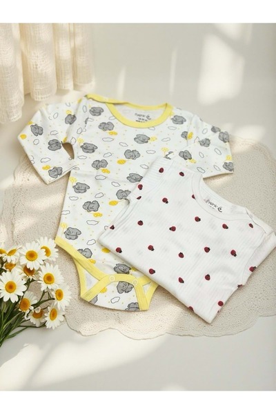 RYZE ÇOCUK Long Sleeve Double Baby Romper Body Red