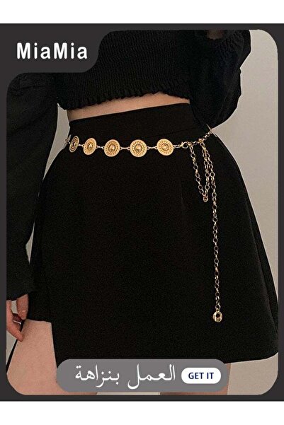 Generic Miamia Gold Metal Round Belt for Women