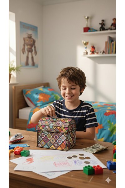 Tuvalia Hediye Kutusu Ahşap Kutu Ahşap Para Biriktirme Kumbara 17*14*12 ebatlari