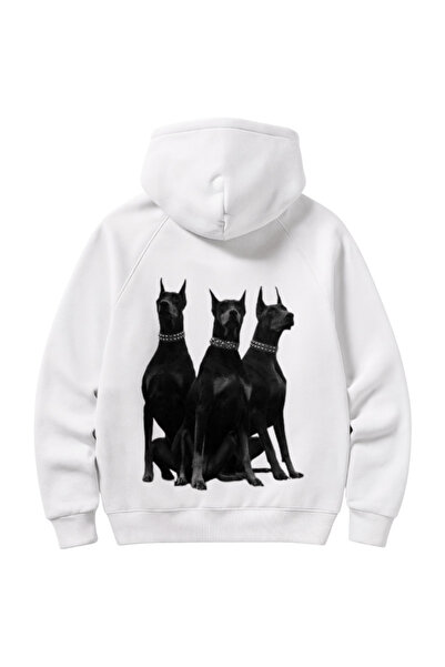 VANTINA Unisex Dogs Back Printed Hooded Sweatshirt