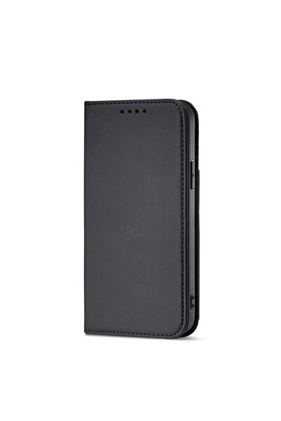 OEM Magnetic Flip Wallet Case for iPhone 12 - Black | Durable Leather with Ca...