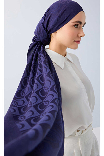 Imannoor DAMA DESEN LACİVERT NAİA ŞAL