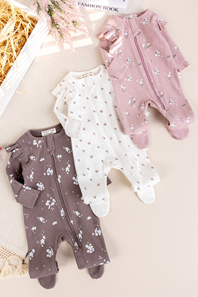 Babymod Triple 100% Cotton Baby Girl Rompers