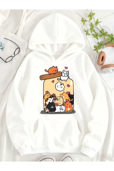 ALEYZA MODA Unisex animal print Oversized Hooded sweatshirt