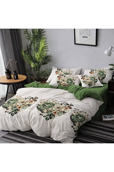 Casa Pucioasa Finet Bed Linen 6 Pieces, Double Bed Set, Floral Hearts 200x230cm
