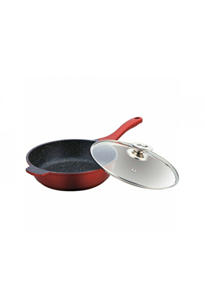 Bachmayer Non-stick deep frying pan with lid 24cm burgundy