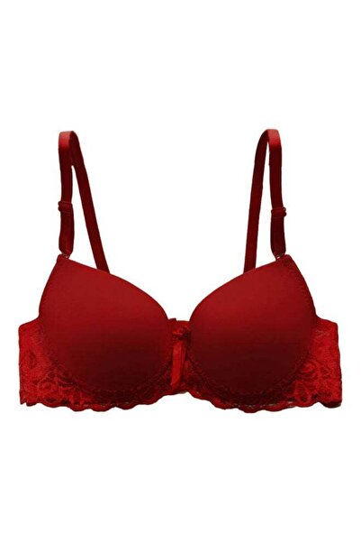 Generic Lace Lift Bra with Underwire in Burgundy Red