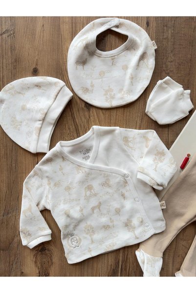 VOSVOSBABYSTORE Safari Pattern Unisex Baby 5-Piece Zibin Set