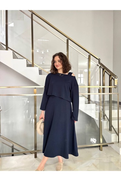 Sude Kızanlıklı Modal Fabric Blouse Dress Double Set