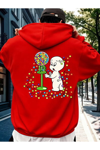 ALEYZA MODA Printed Hooded Oversized Unisex Sweatshirt