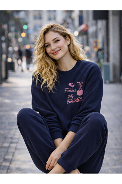 EFFRENATU Livo Sweatpants Set with Crew Neck Collar, Lacevert, Special Design...