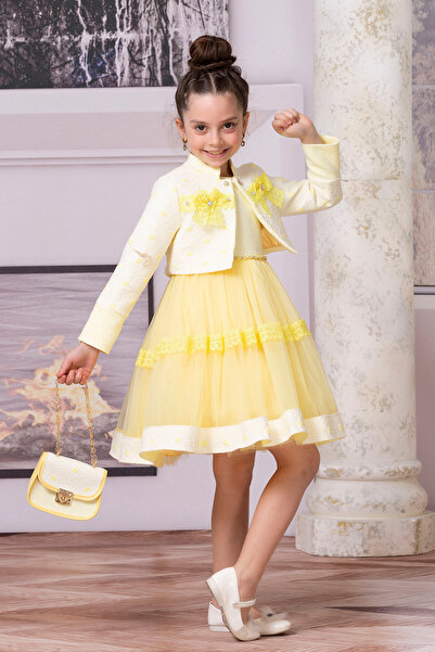 SÜSLÜ PİNK KİDS GIRLS DRESS WITH JACKET