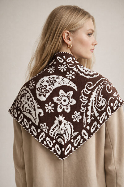 Şirin Giyim Aksesuar Triangle Scarf Shoulder Shawl Brown for Women - Trendy V...