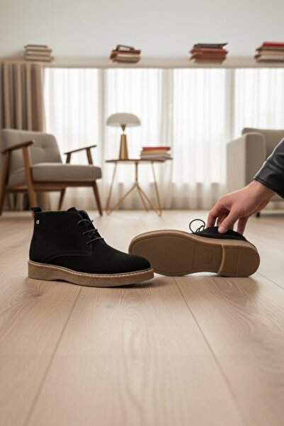 enoch Enoch Hakiki Deri Süet Bağcıklı Bej Tabanlı Erkek Bot