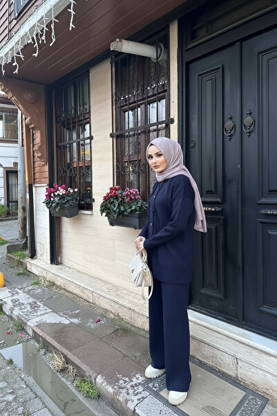 MODA S&S BZLİNE Corded Fabric Knitwear Set with Pockets Hooded