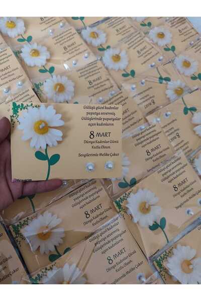 MyGift 8 mart kadınlar günü hediyesi 10 adet kartlı mum ve küpe