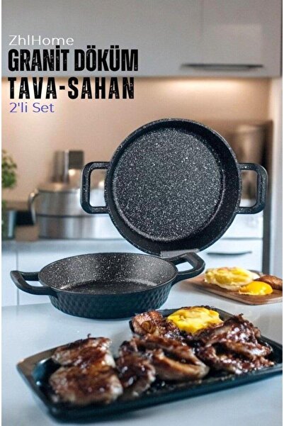 ZHLHOME Cast Granite Sahan Pan Set of 2
