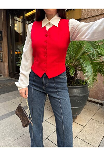 LOVİSRİSE Düğme Detaylı Kadın Yelek