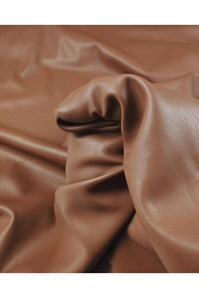 Kumaş Parça Kahve Renkte Suni Deri Kumaş En: 140 cm