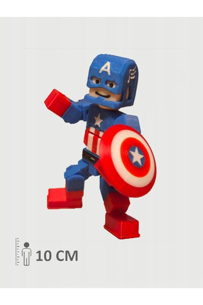 FigürDizayn Minecraft Captain America Kaptan Amerika Hareketli Eklemli Figür