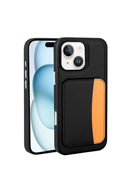 TechTrove غطاء ذو مظهر جلدي ملون عالي الجودة مع حامل بطاقة متوافق مع iPhone 14